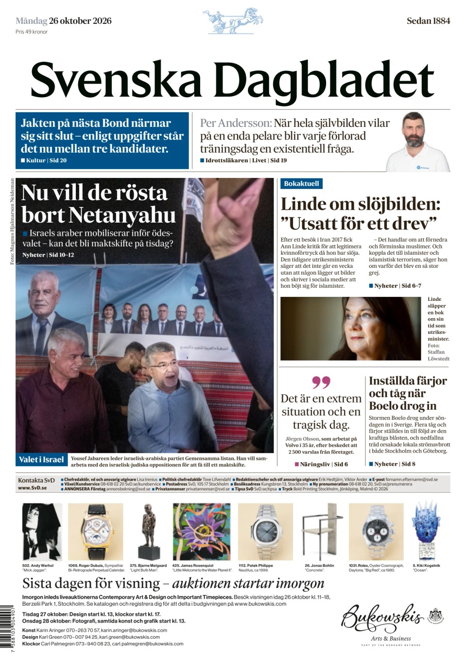 Prima-pagina-Svenska Dagbladet-edizione-di-oggi-20261026